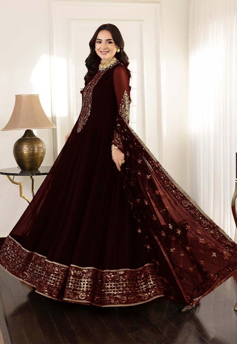 CHIFFON frok With SATIN SILK Trouser