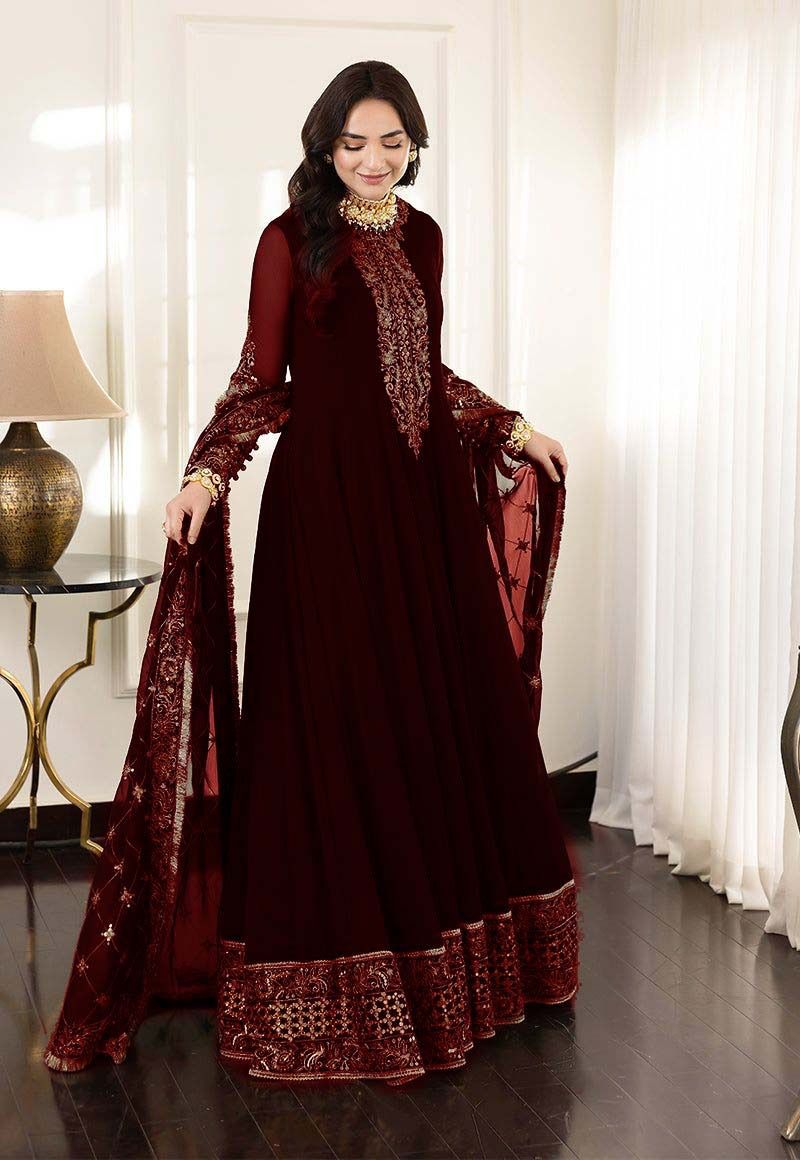 CHIFFON frok With SATIN SILK Trouser